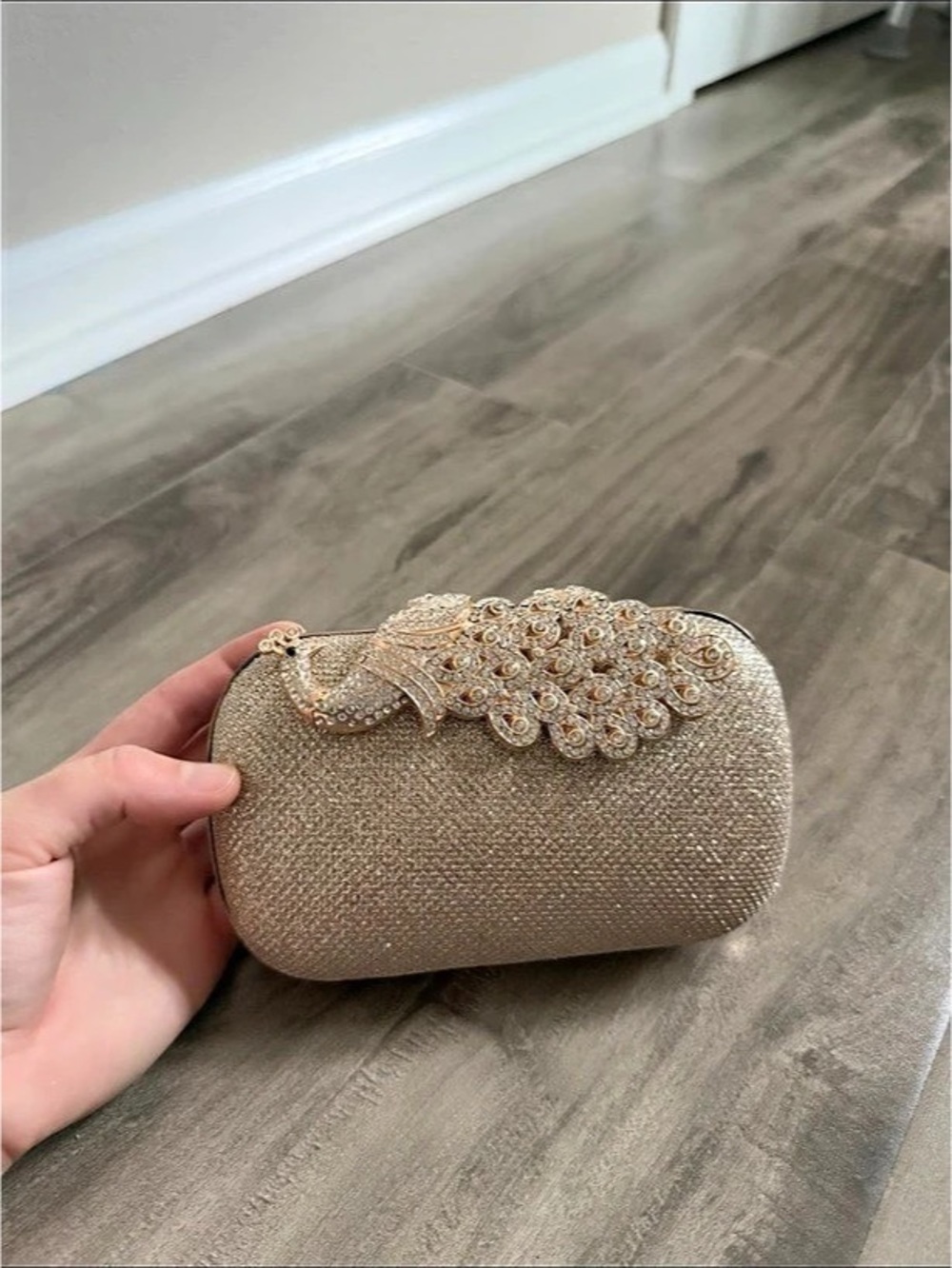 Jeweled Clutch in Gold Like New